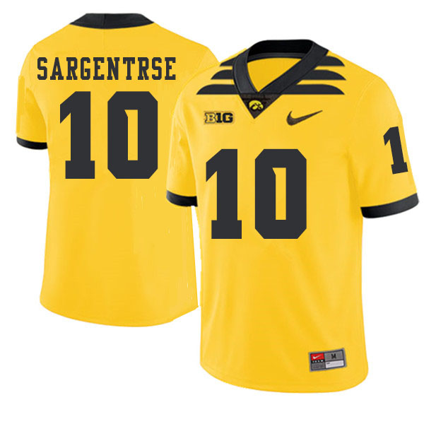 2019 Men #10 Mekhi Sargentrse Iowa Hawkeyes College Football Alternate Jerseys Sale-Gold